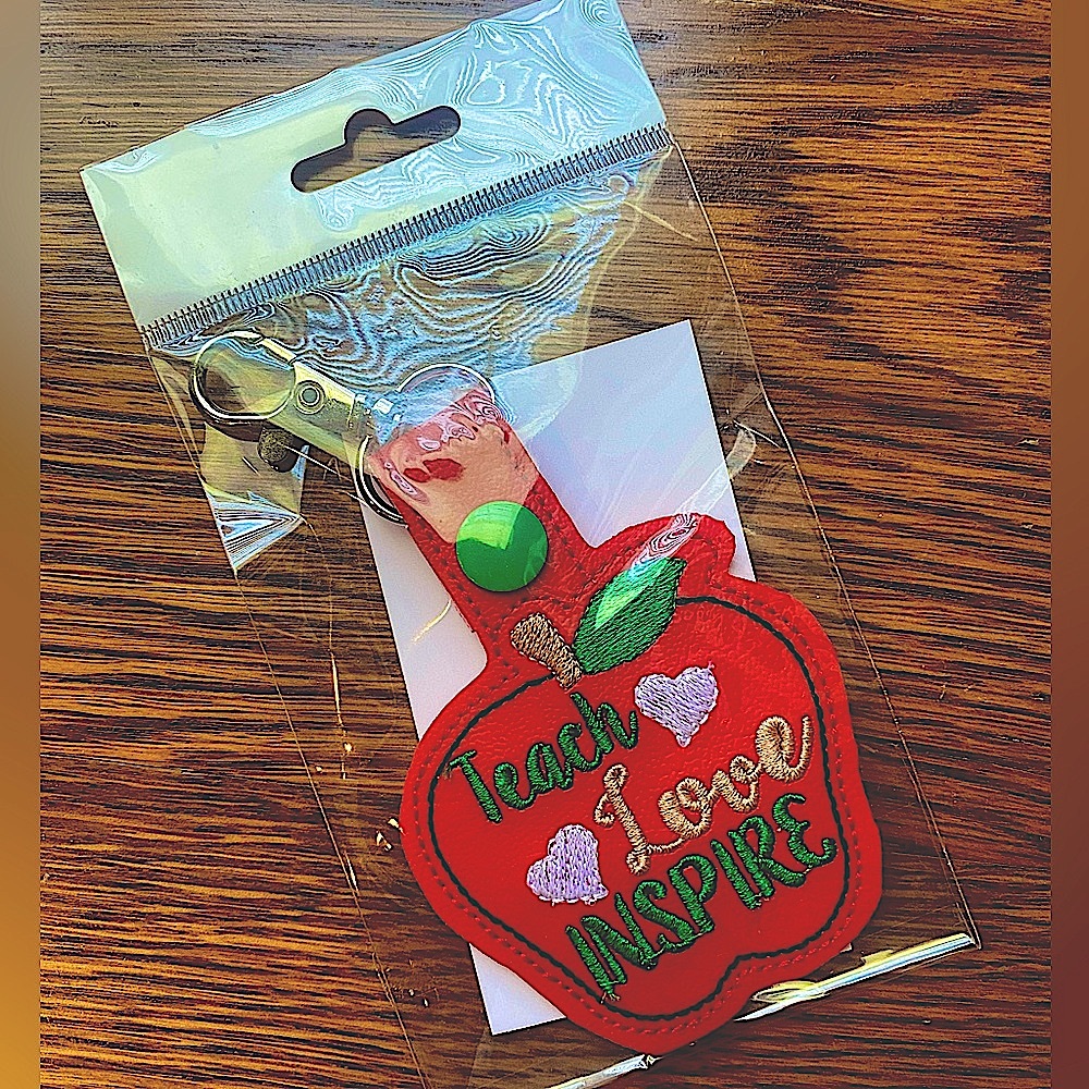 Embroidered Teacher Keychain